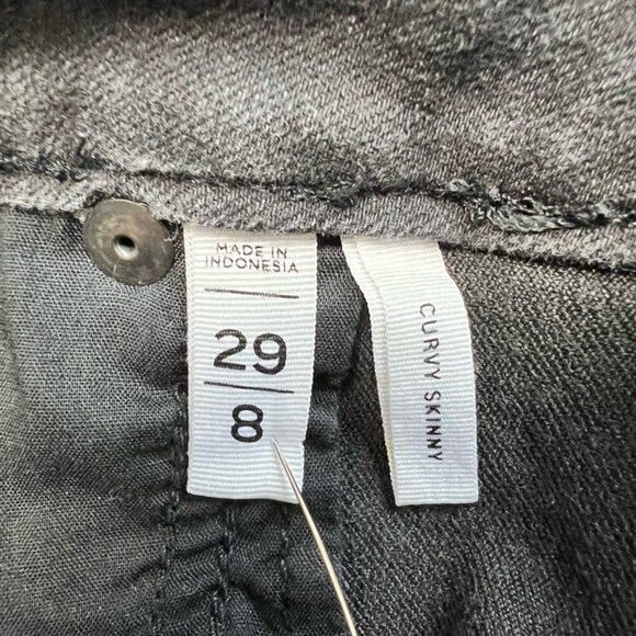 Ann Taylor Loft Womens Curvy Slim Skinny Jeans Gray Stretch Charcoal Wash 29/8 - Picture 11 of 11